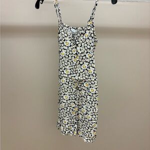 American Eagle Outfitters Daisy Print Mini Dress - Black and White